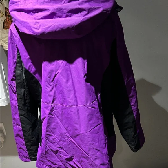 Women’s Free Country Purple and Black Jacket with Detachable Hood - Picture 7 of 8